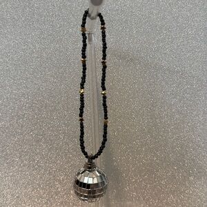 one-of-a-kind handmade disco ball rearview mirror charm
